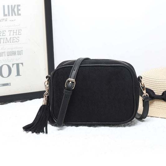 Elsie - Vegan Suede Crossbody Camera Bag